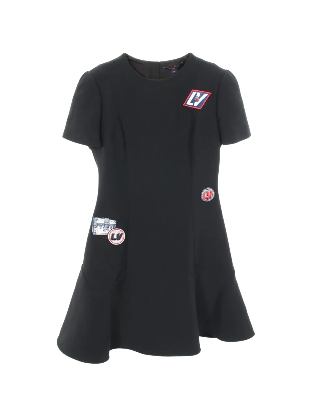 Louis Vuitton Pre-Owned 2010s patch detail mini dress - Nero