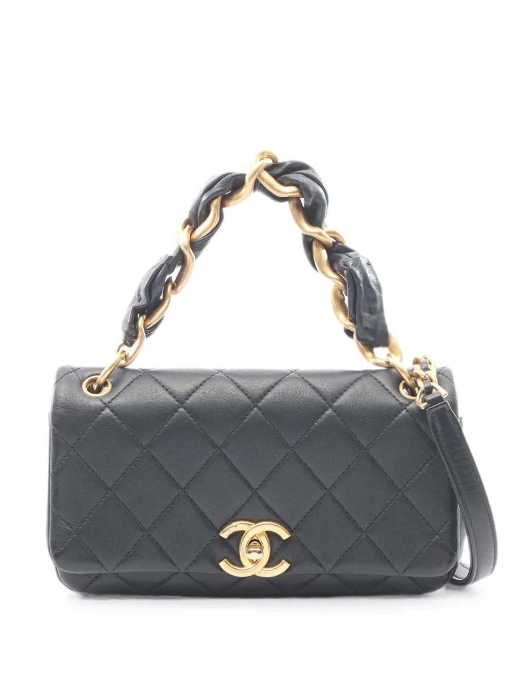 CHANEL Pre-Owned 2021-2022 Matelassé chain shoulder bag - Blu