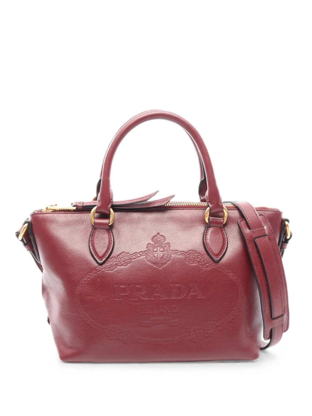 Prada Pre-Owned 2000s logo-embossed leather handbag - Rot