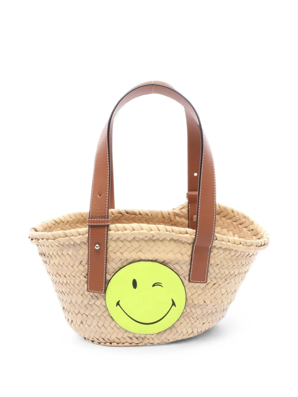 Loewe Pre-Owned 2010s small Smiley World basket bag - Nude