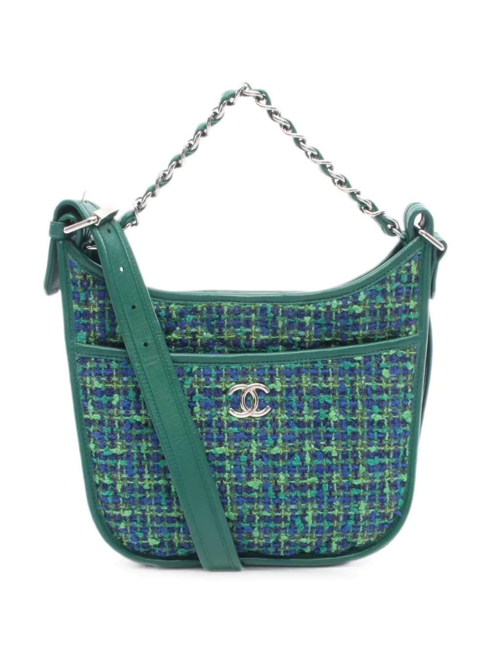 CHANEL Pre-Owned 2018 matelassé tweed tote bag - Verde