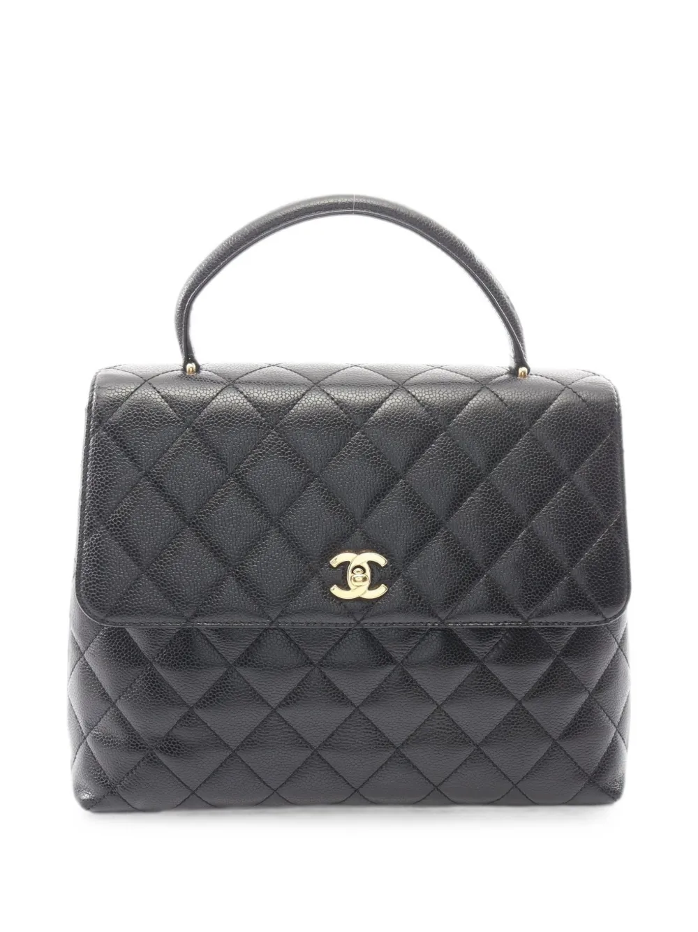 CHANEL Pre-Owned 2000-2002 Kelly matelassé caviar tote bag - Nero