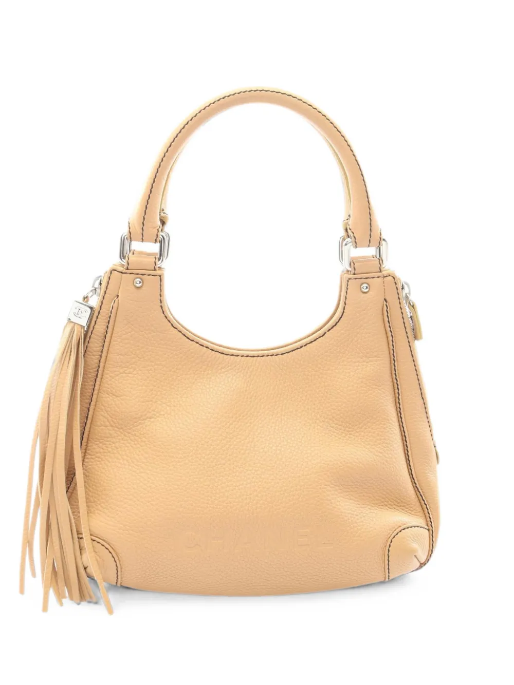 CHANEL Pre-Owned 2003-2004 logo fringe handbag - Toni neutri