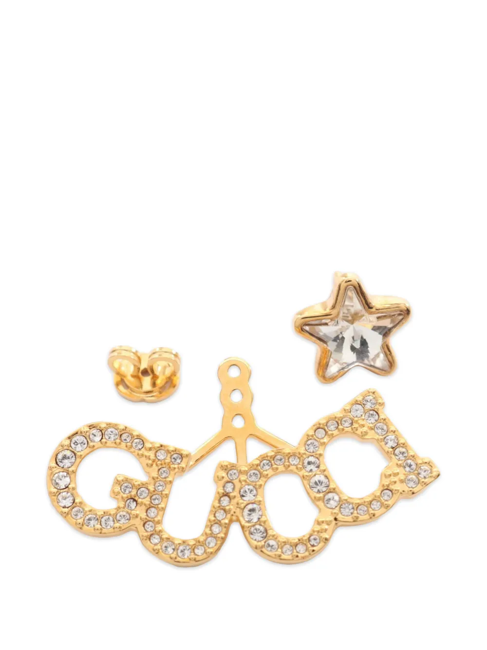 Gucci Pre-owned 2010s Logo Star Earrings in Gold, view 3