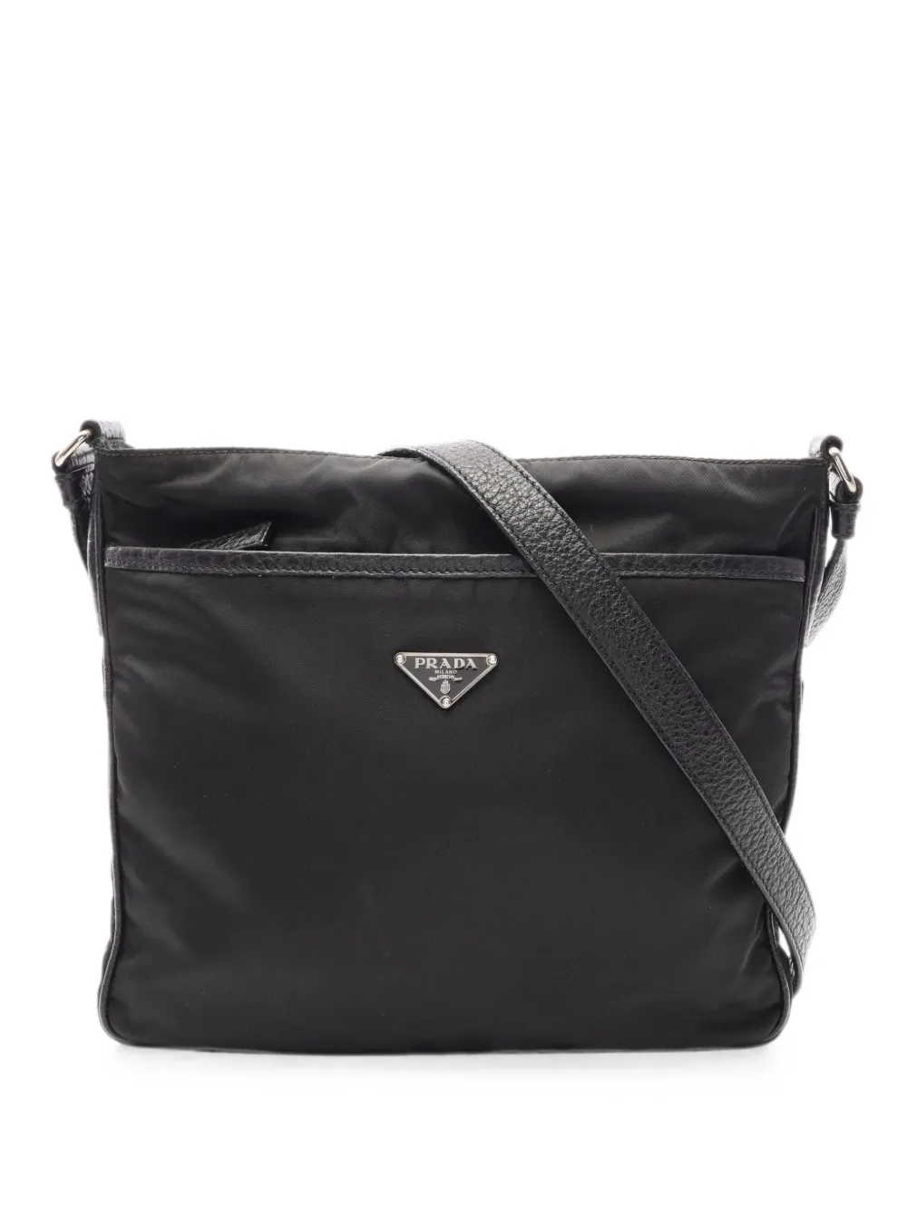Prada Pre-Owned 2010s logo plate shoulder bag - Schwarz