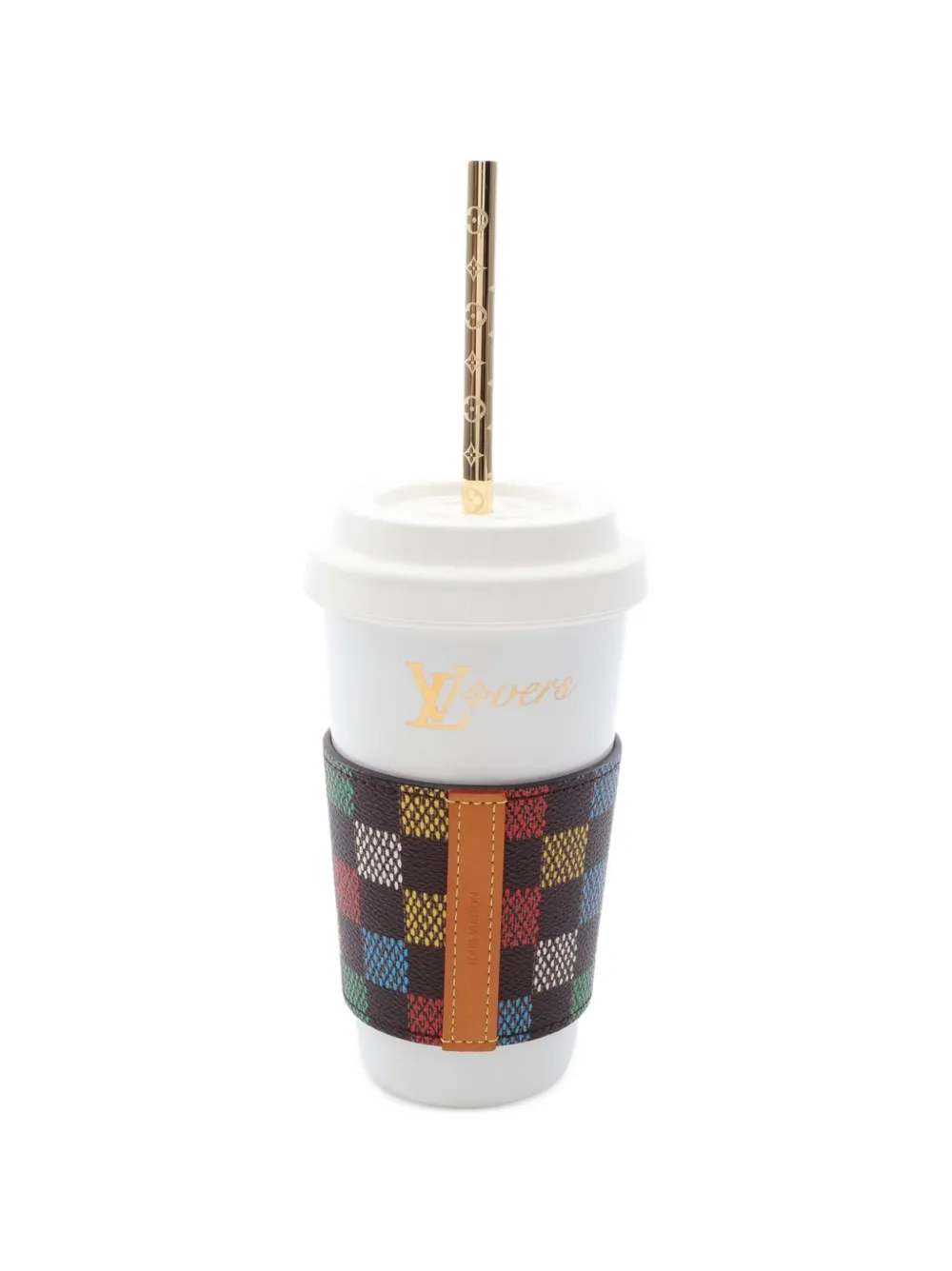 Louis Vuitton Pre-Owned 2010s Damier cup and straw - Bianco