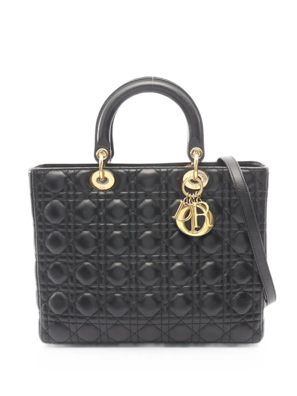 Christian Dior Pre-Owned 2010s large Lady Dior Canage tote bag - Nero