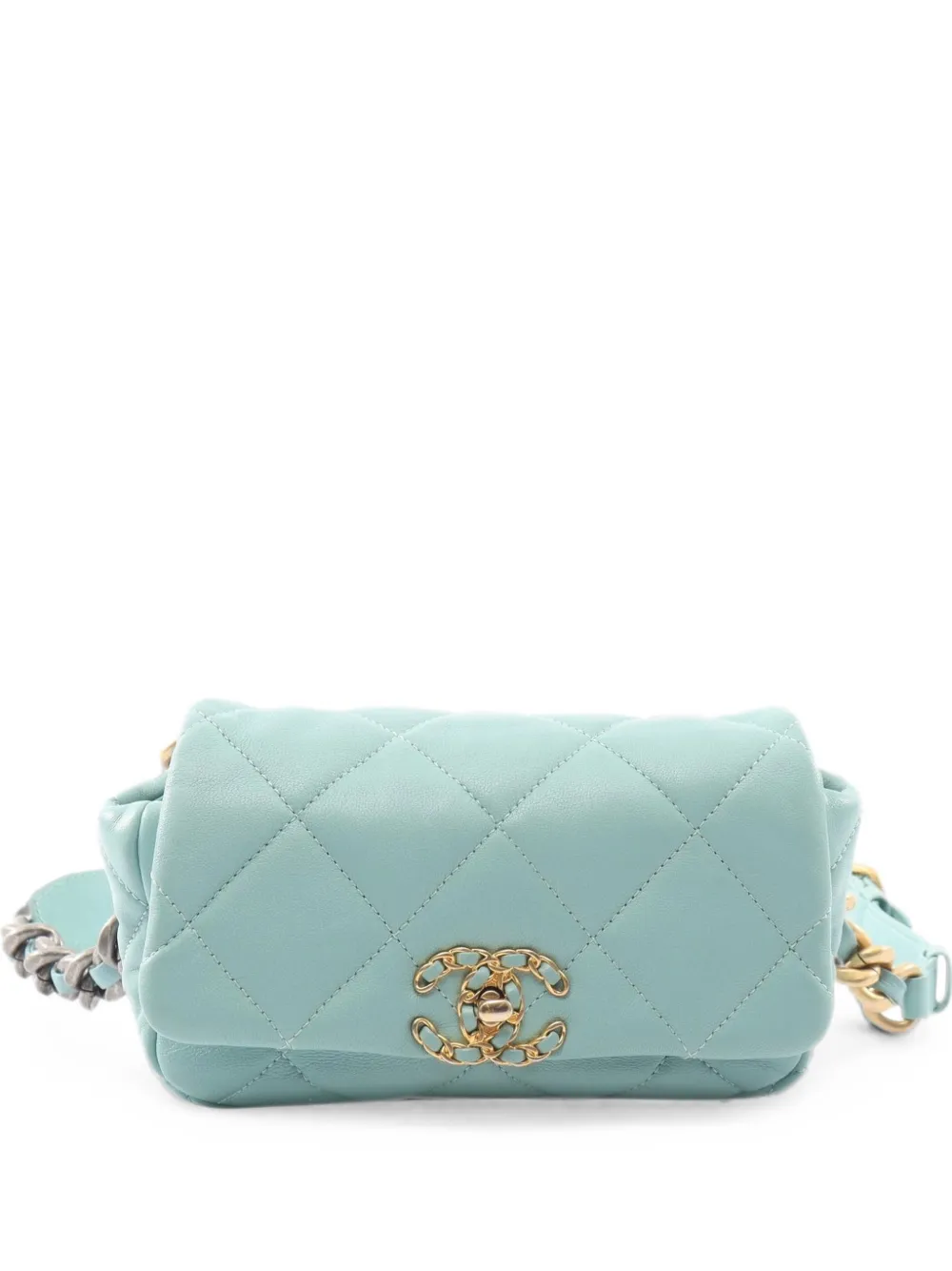 CHANEL Pre-Owned 2019 Chanel 19 quilted belt bag - Blu