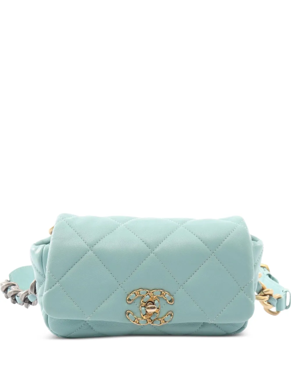 CHANEL Pre-Owned 2019 Chanel 19 quilted belt bag - Blau