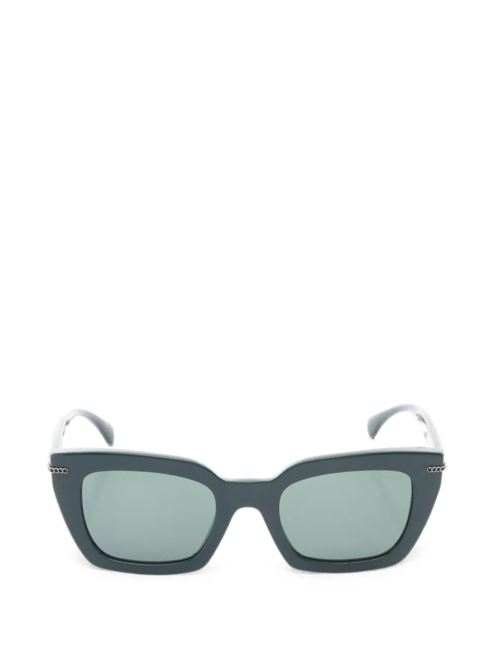 CHANEL Pre-Owned 1986-1988 Coco Mark chain sunglasses - Verde