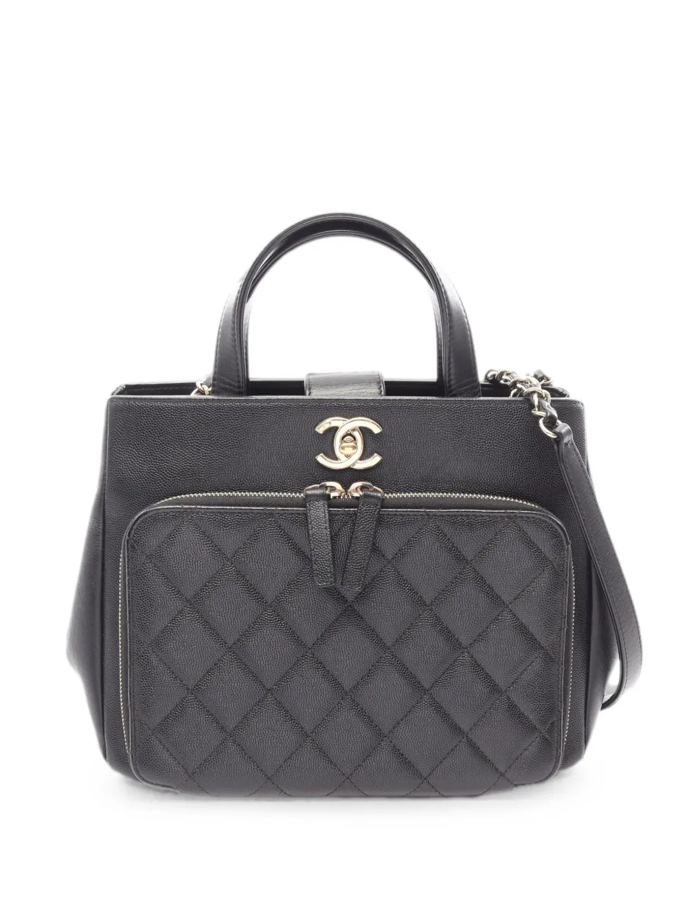 CHANEL Pre-Owned 2016-2017 Business Affinity matelassé tote bag - Nero