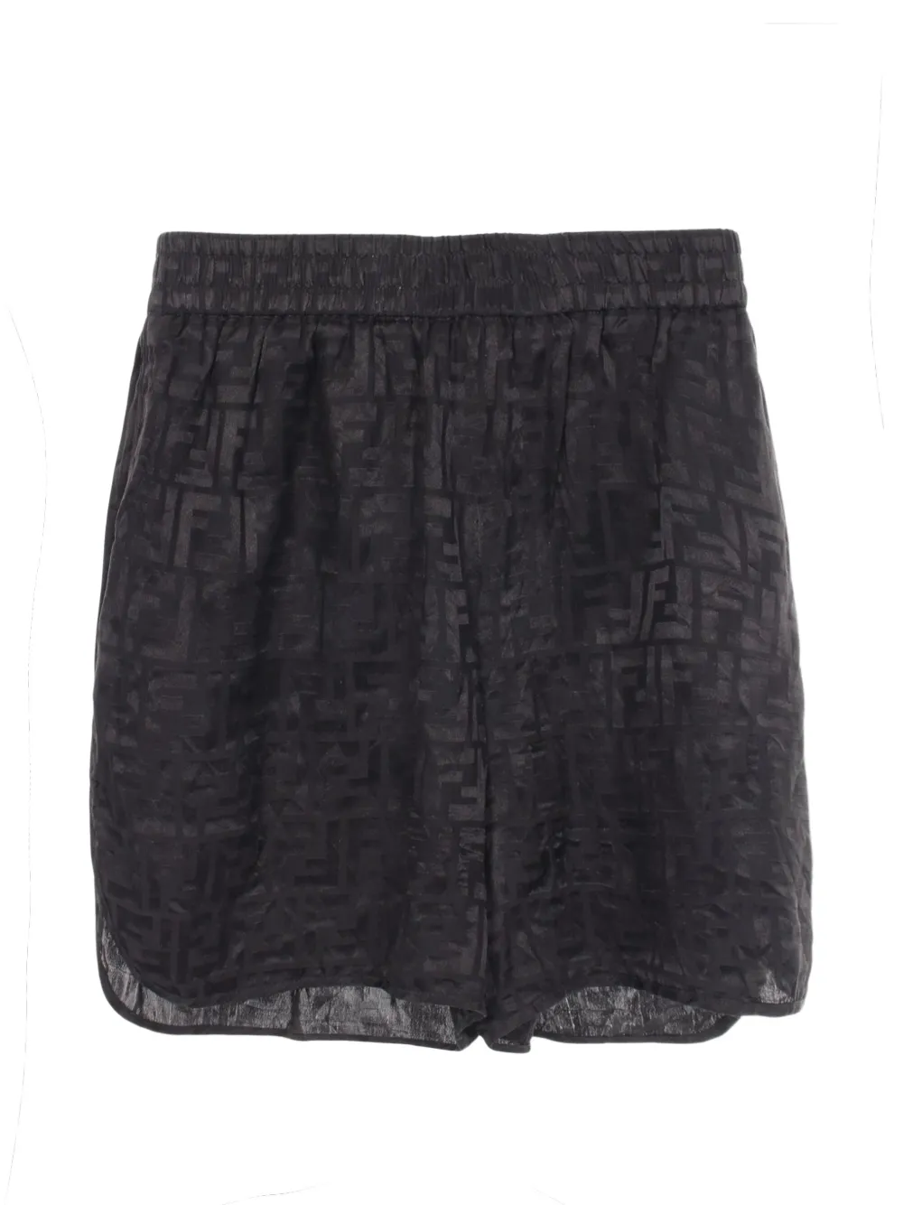Fendi Pre-Owned 2010s Zucca pattern silk shorts - Nero