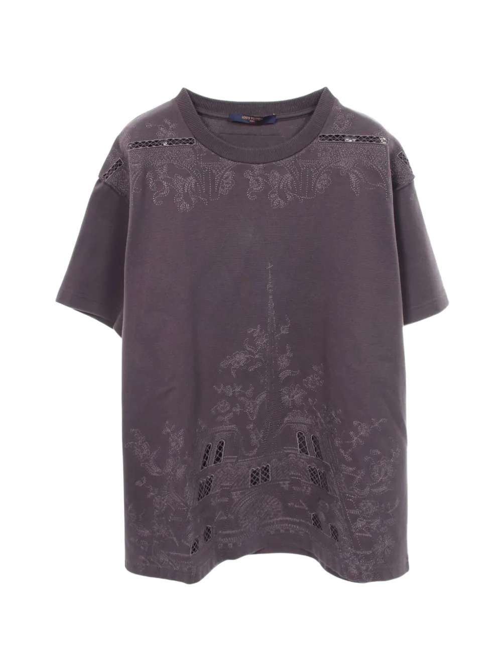 Louis Vuitton Pre-Owned 2010s Notre Dame embroidered T-shirt - Grau