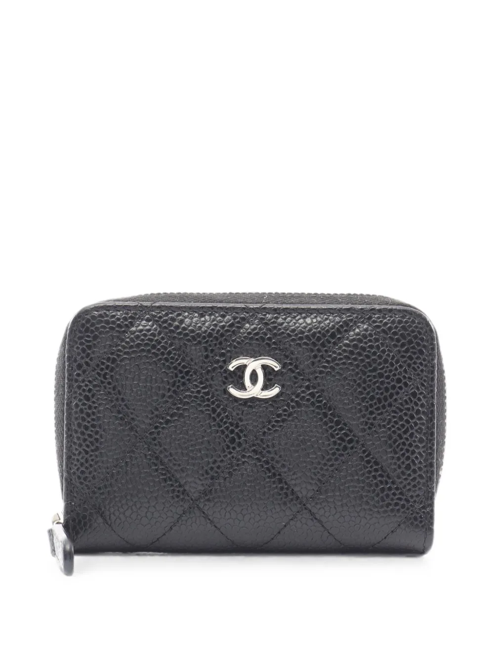 CHANEL Pre-Owned 2018 matelassé Caviar coin purse - Nero