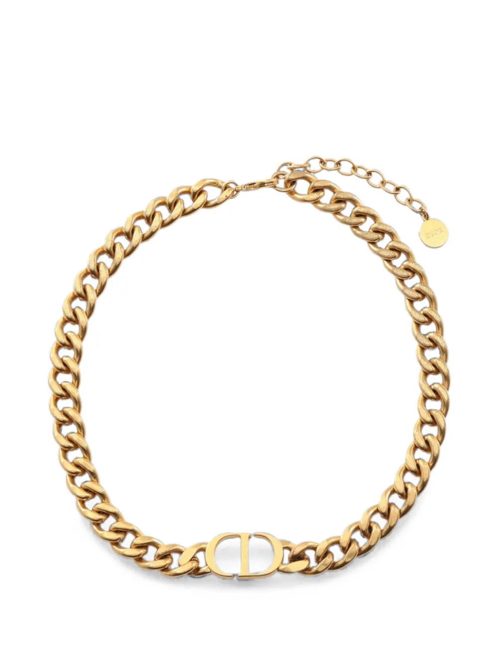 Christian Dior Pre-Owned 2010s 30 Montaigne curb chain necklace - Gold