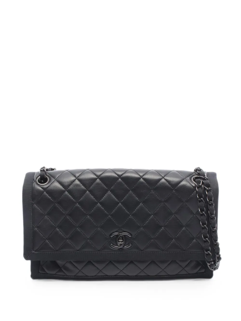 CHANEL Pre-Owned 2015-2016 Matelassé chain shoulder bag - Nero