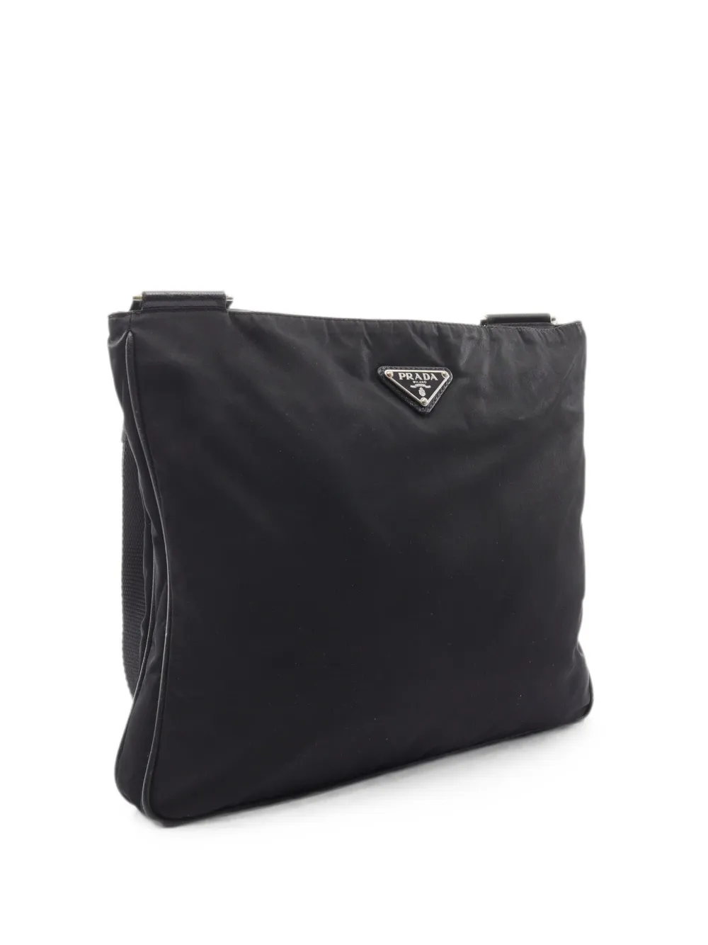 Prada Pre-Owned 2000s triangle logo Saffiano leather shoulder bag - Schwarz