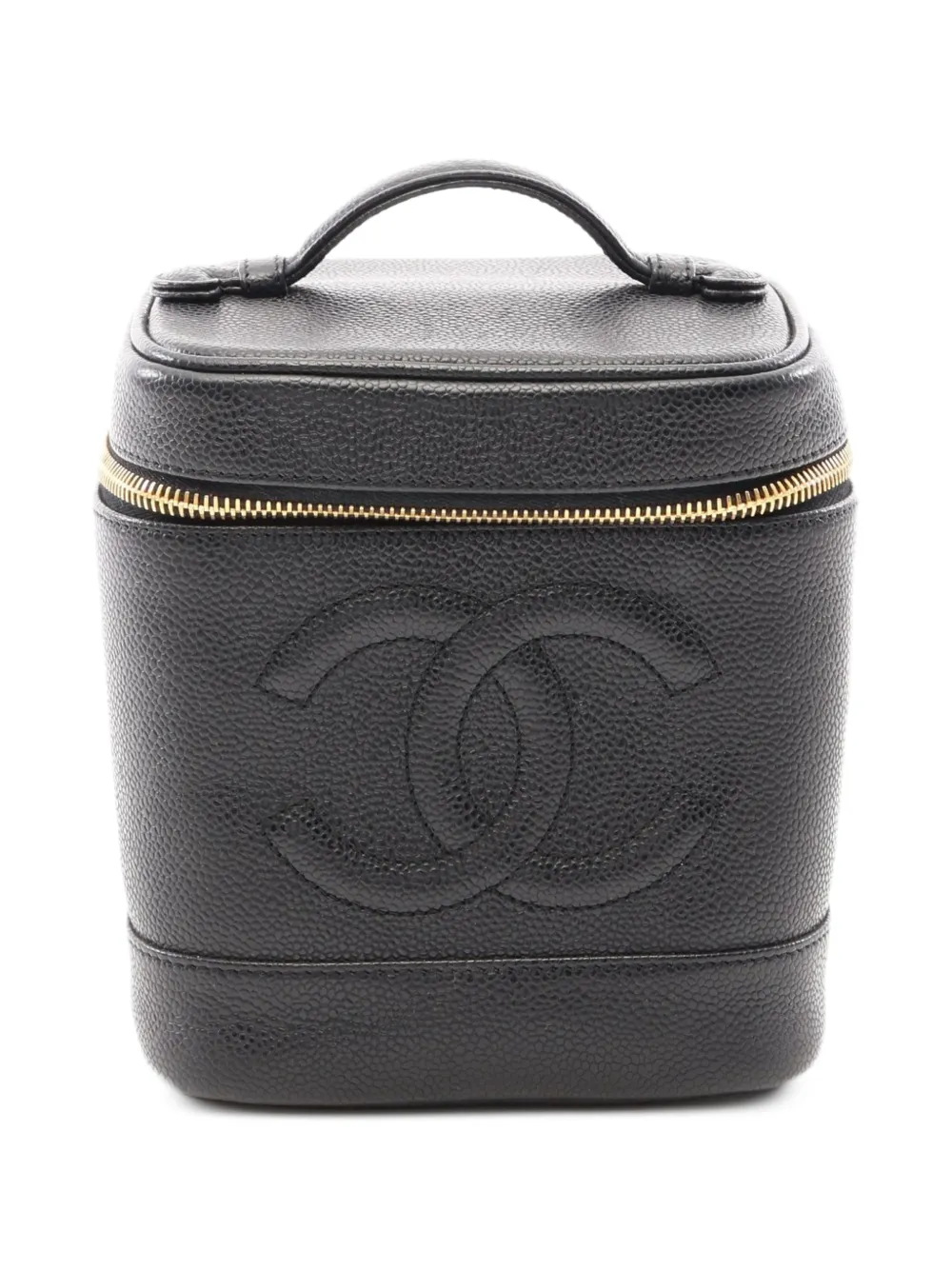 CHANEL Pre-Owned 2011 Coco Mark Caviar leather vanity bag - Nero