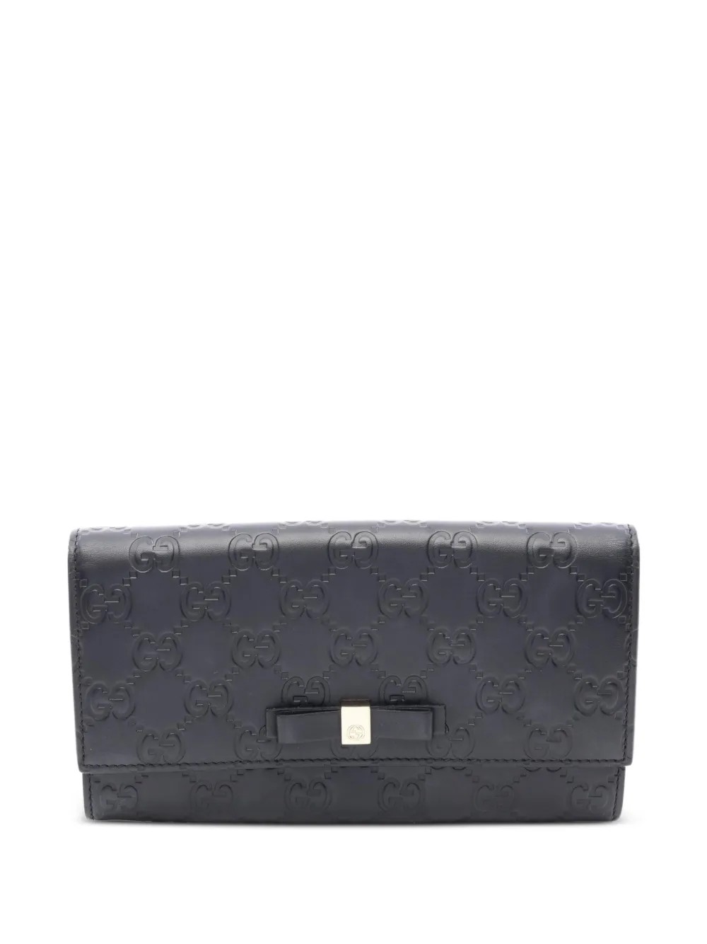 Gucci Pre-Owned 2000s Guccissima bow continental wallet - Schwarz