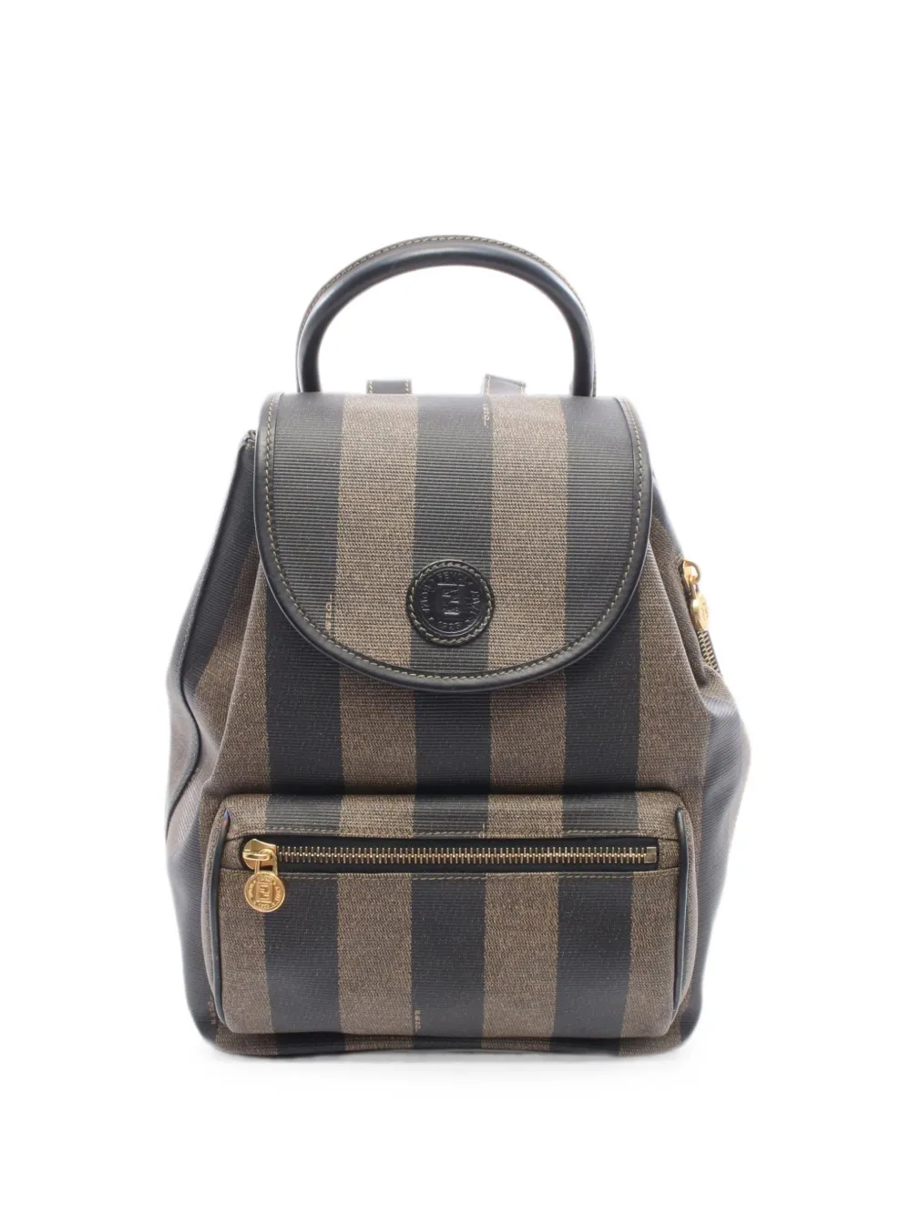 Fendi Pre-Owned 2000s Pequin striped backpack - Braun