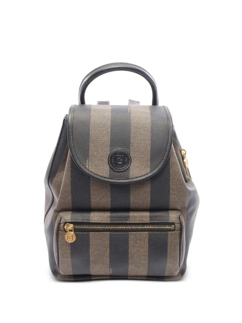 Fendi Pre-Owned 2000s Pequin striped backpack - Marrone