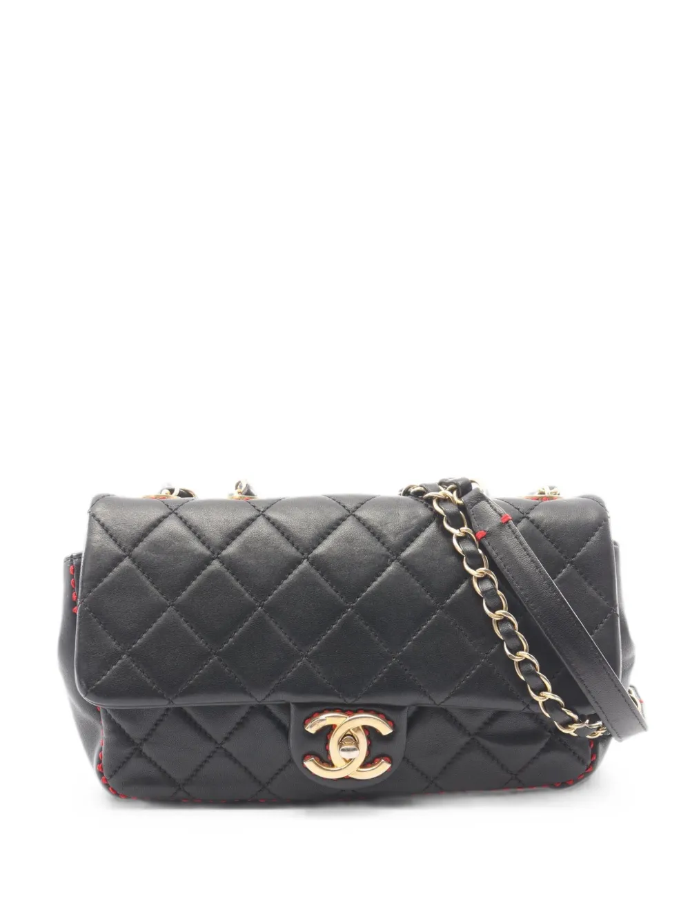 CHANEL Pre-Owned 2016-2017 Matelassé single flap shoulder bag - Nero
