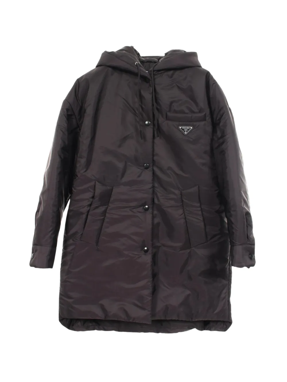 Prada Pre-Owned 2010s Re-Nylon hooded coat - Schwarz