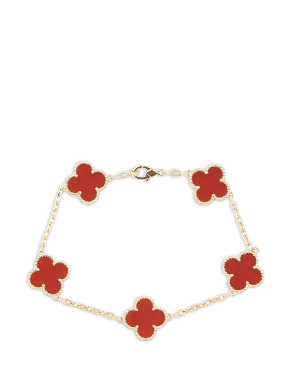 Van Cleef & Arpels Pre-Owned 2010s Vintage Alhambra carnelian bracelet - Gold
