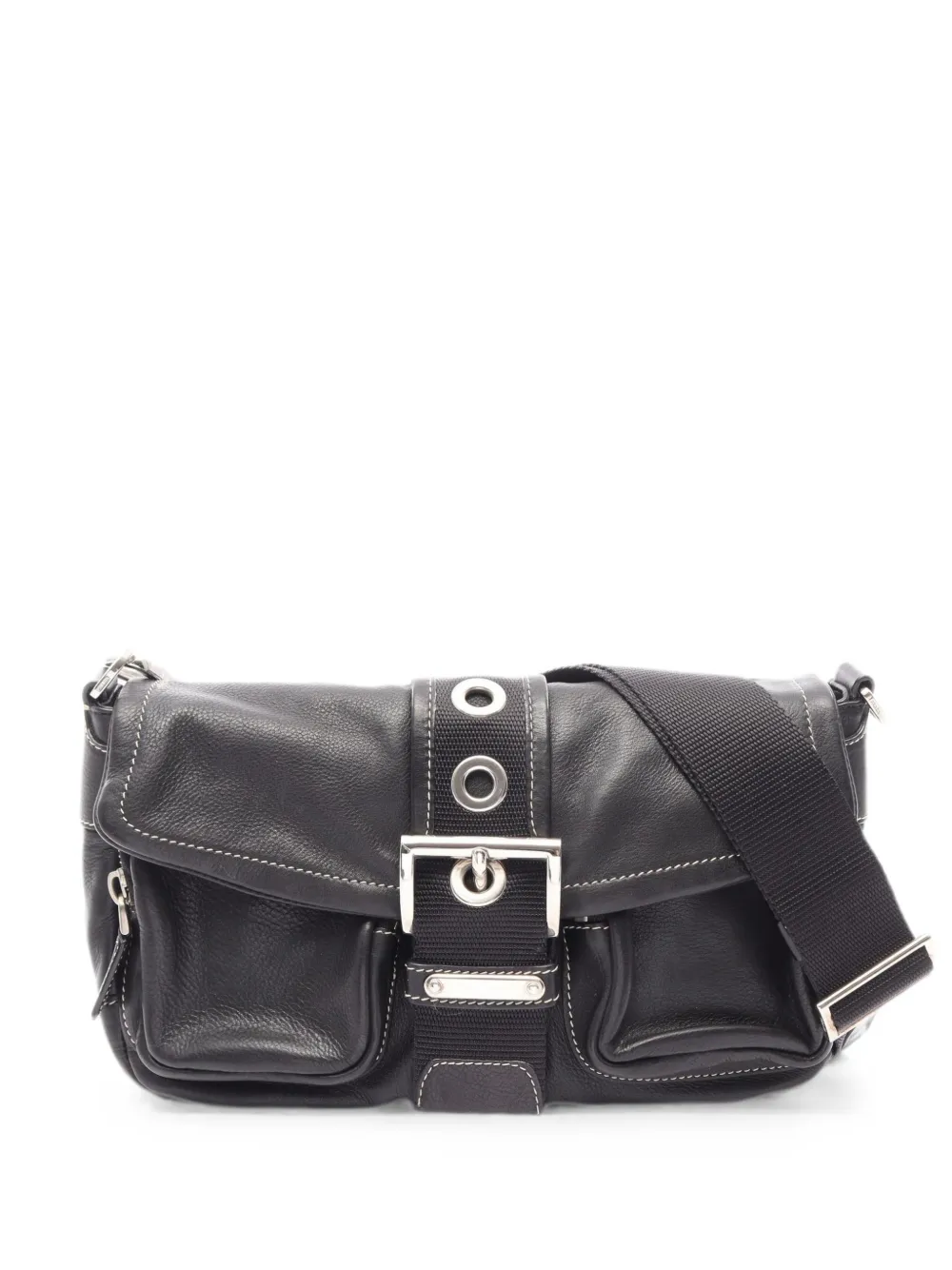 Prada Pre-Owned 2010s buckle-strap pocket shoulder bag - Schwarz