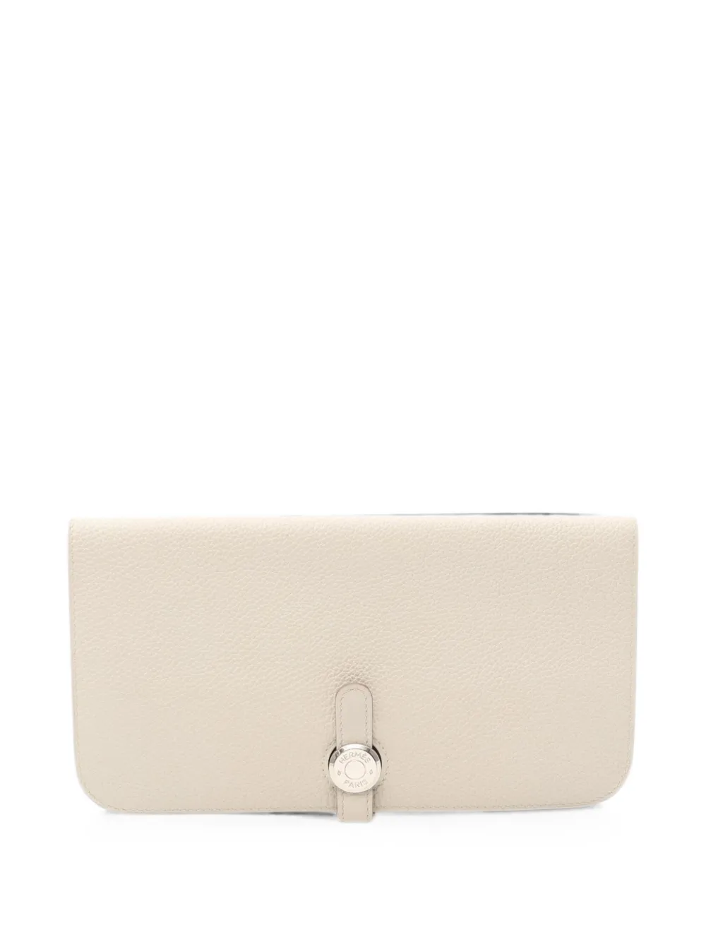 Pre-owned Hermes 2019 Dogon Bi-fold Wallet In Neutrals