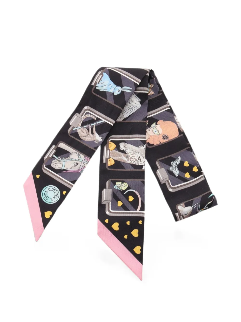 Hermès Pre-Owned 2010s Story ribbon scarf - Nero