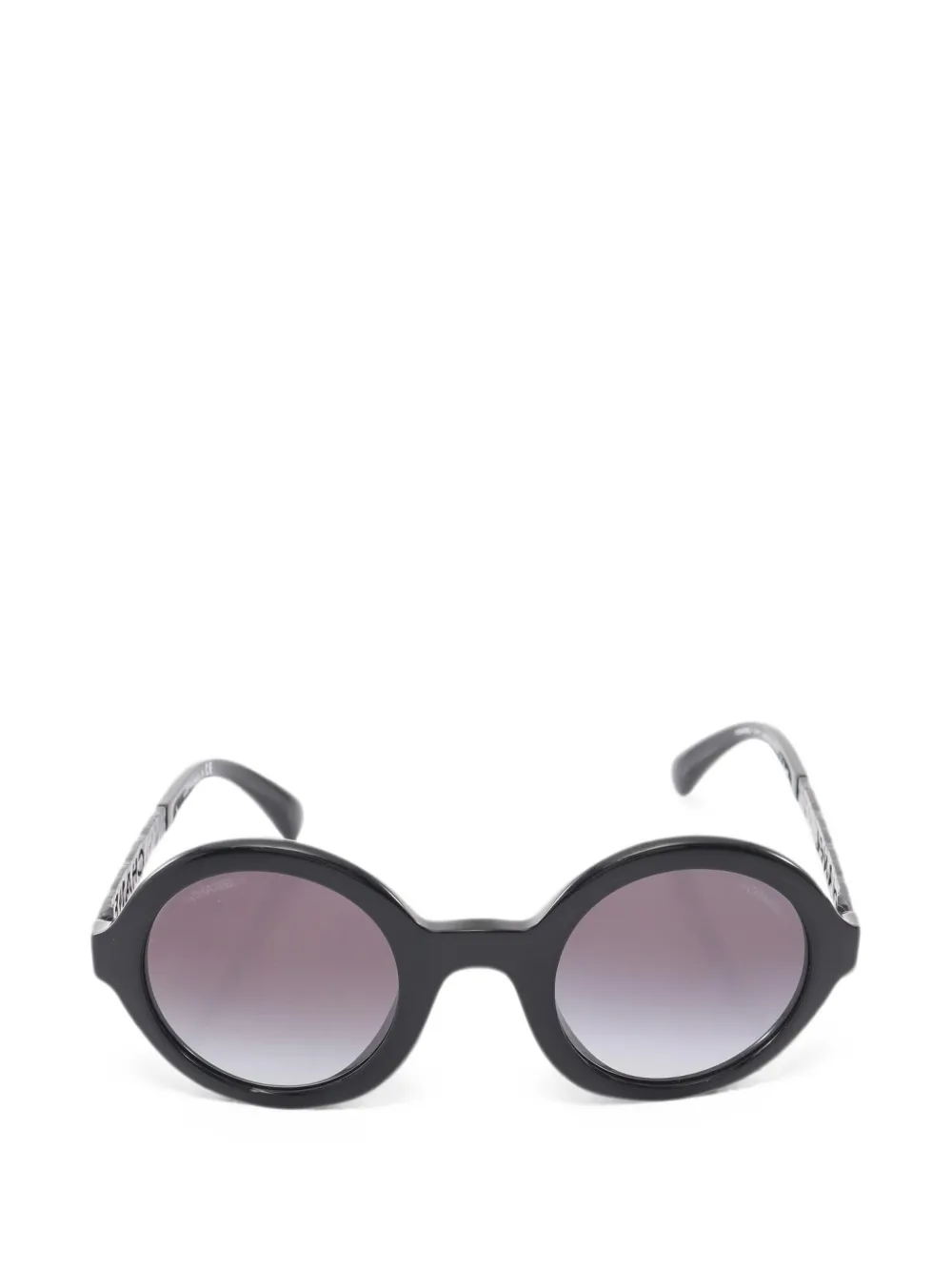 CHANEL Pre-Owned 1986-1988 round sunglasses - Schwarz