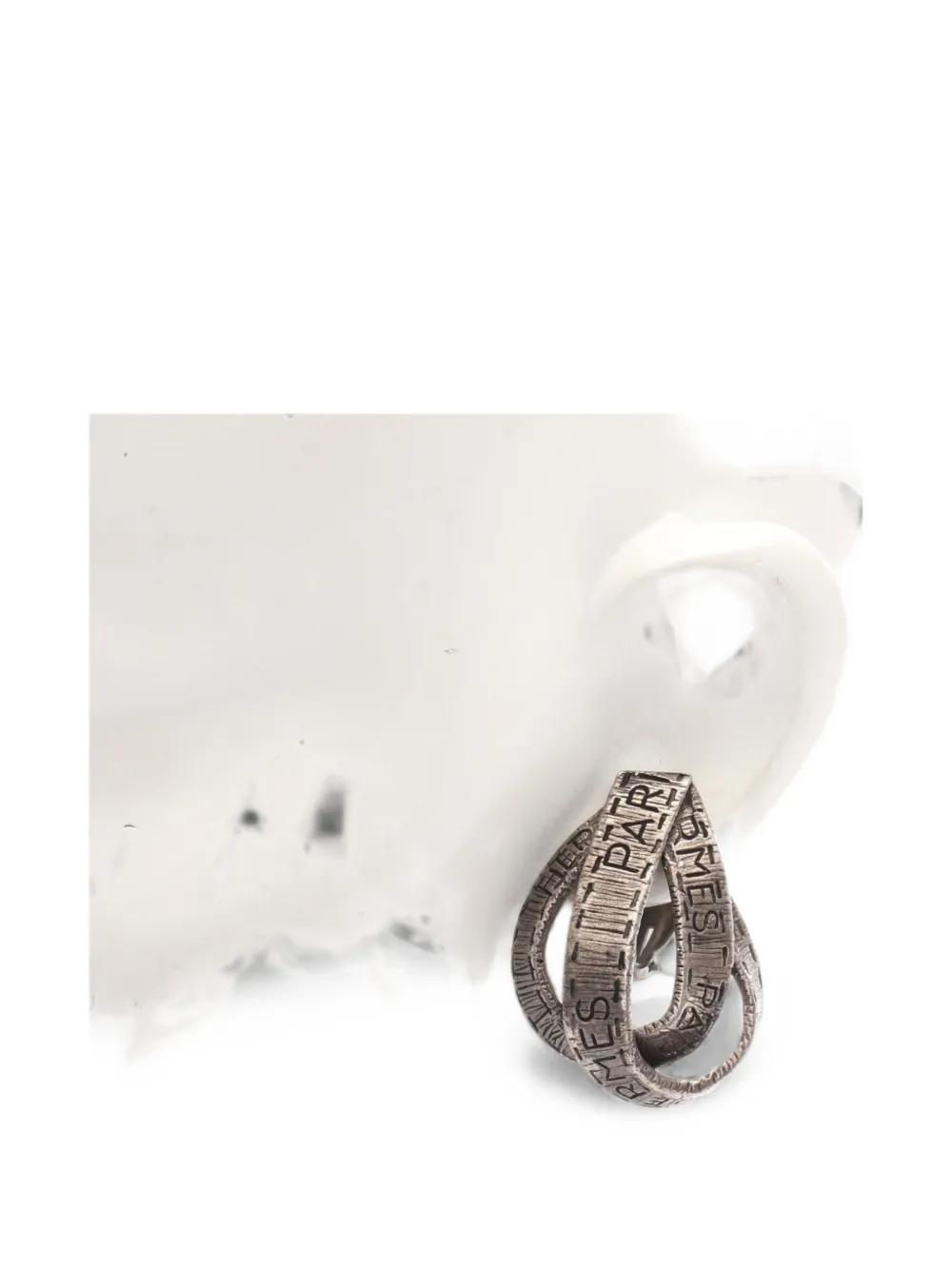 Hermès Pre-Owned 2000s logo-engraved earrings - Argento
