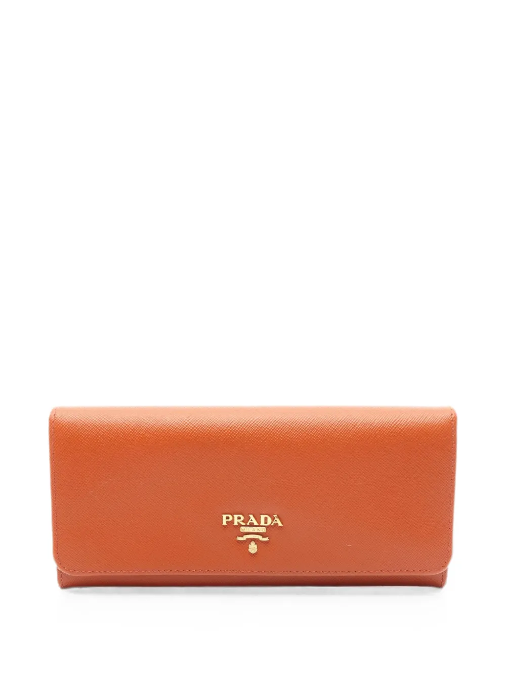 Prada Pre-Owned 2010s Saffiano bi-fold long wallet - Orange