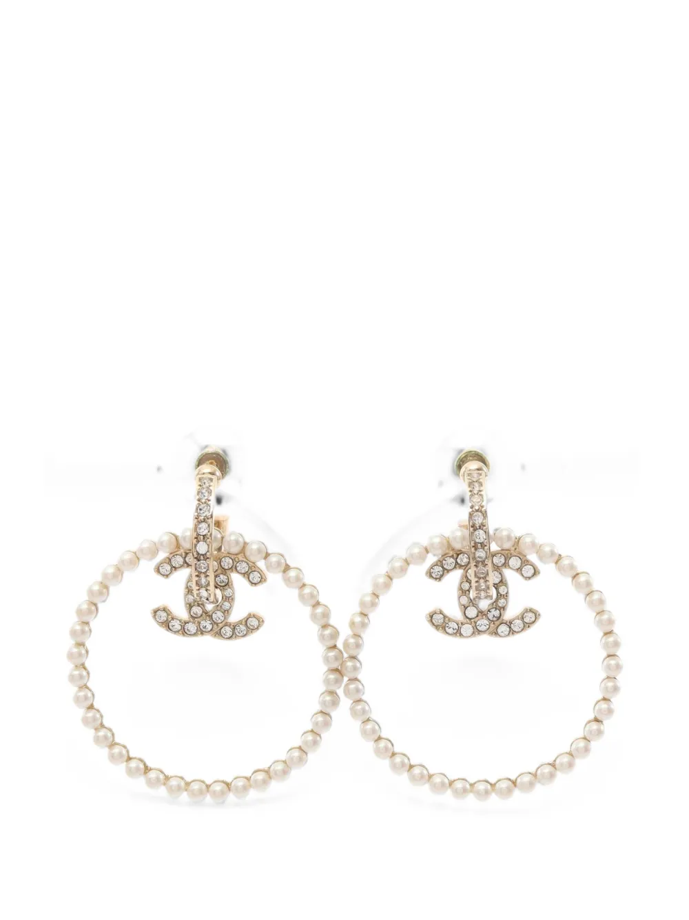 CHANEL Pre-Owned 2022 Coco Mark faux-pearl earrings - Gold