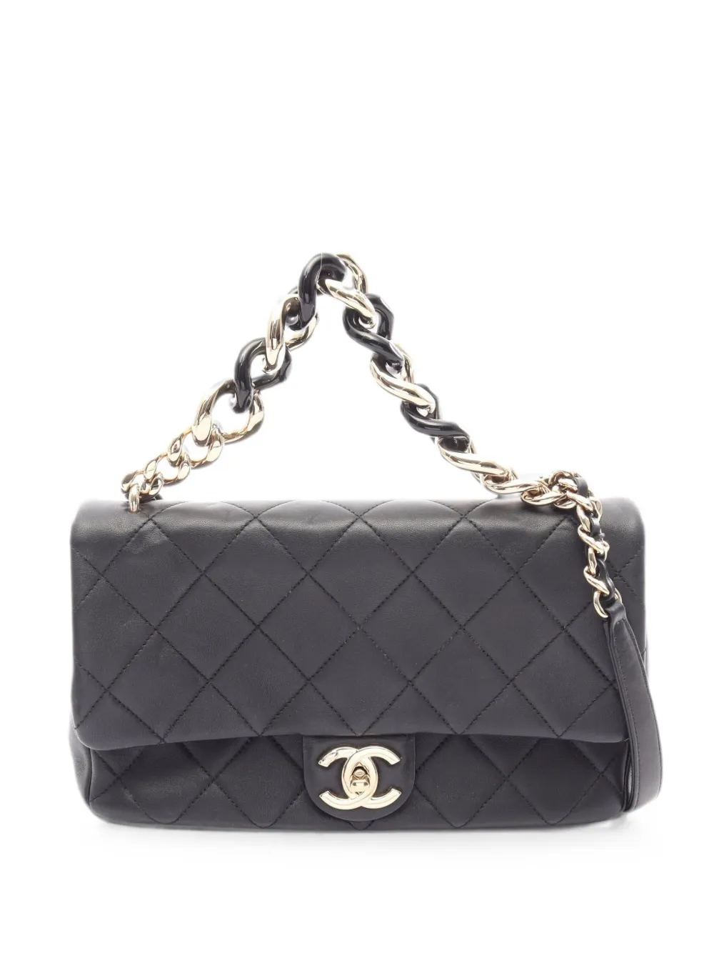 CHANEL Pre-Owned 2019 large Matelassé chain shoulder bag - Nero