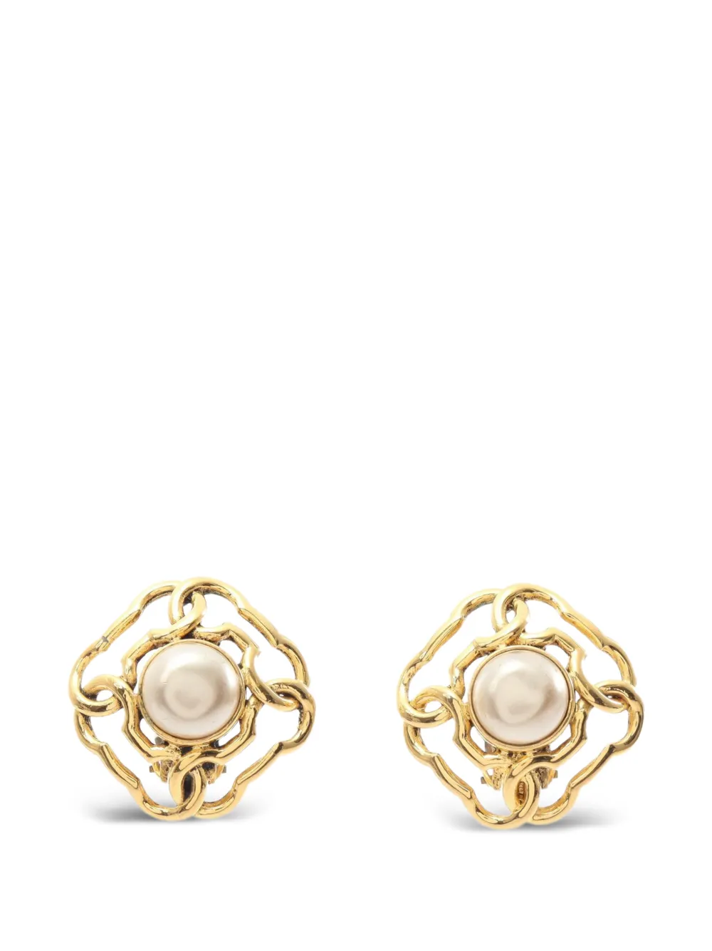 CHANEL Pre-Owned 1986-1988 chain-link earrings - Oro