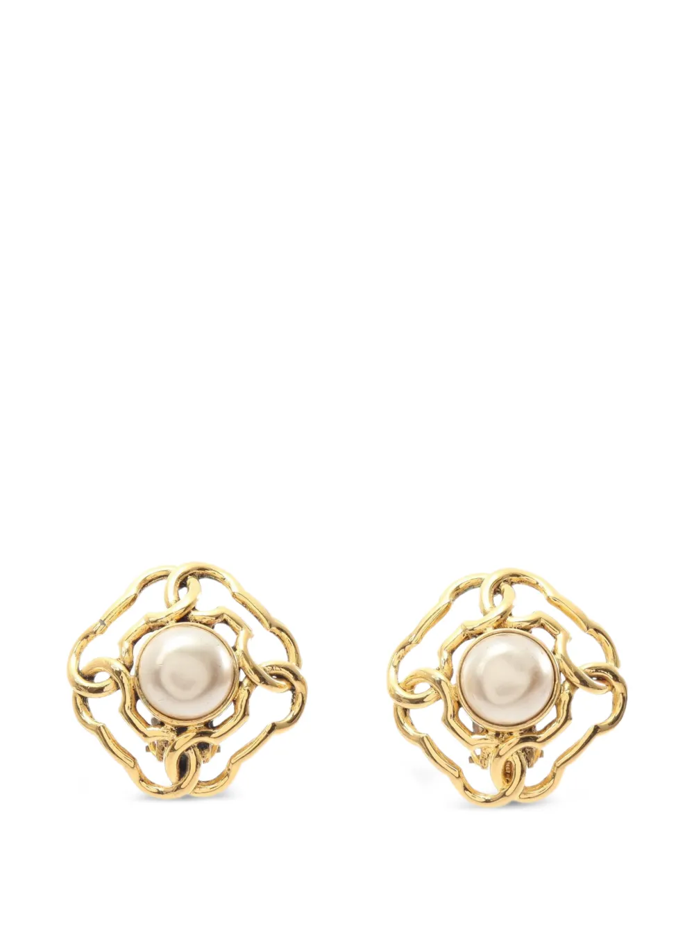 CHANEL Pre-Owned 1986-1988 chain-link earrings - Oro