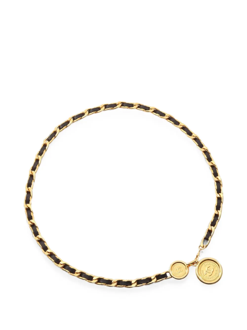 CHANEL Pre-Owned 1986-1988 Coco Mark chain-link belt - Oro