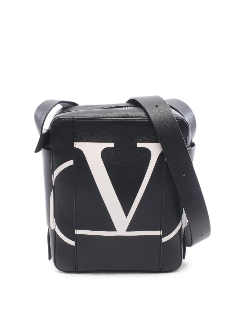Valentino Garavani Pre-Owned 2010s VLogo leather messenger bag - Nero