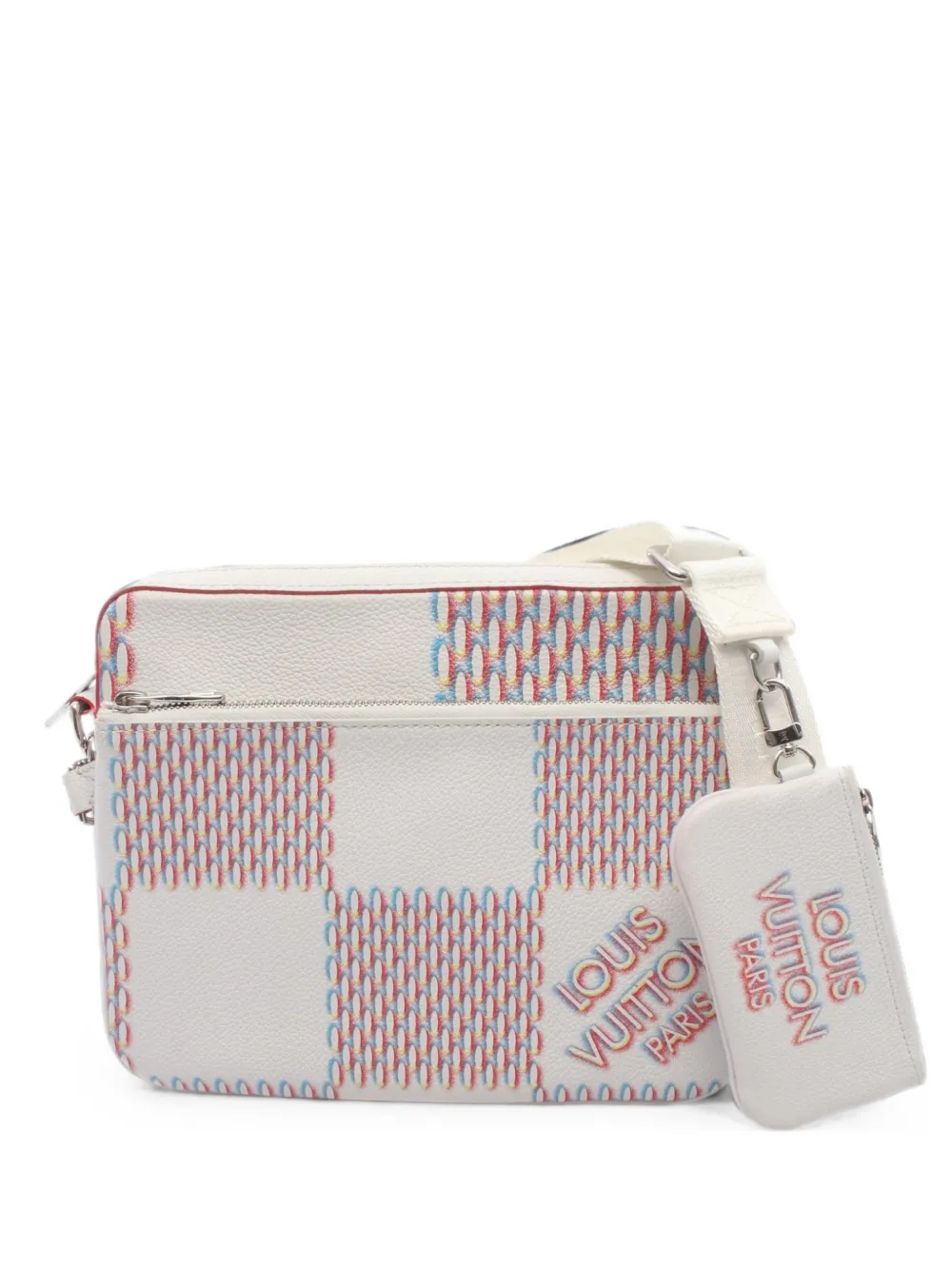Louis Vuitton Pre-Owned 2000s Damier Giant Spray Trio messenger bag - Bianco