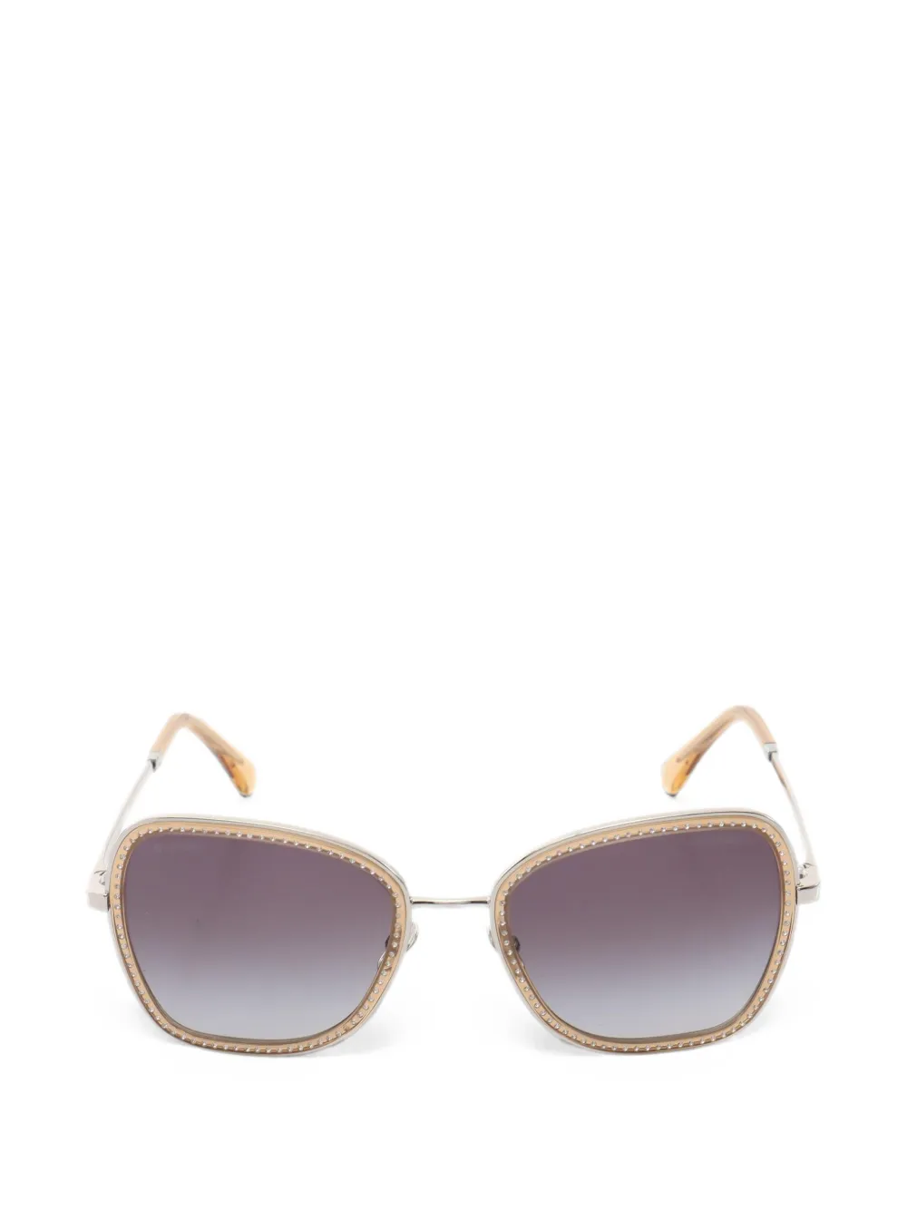 CHANEL Pre-Owned 1986-1988 rhinestone square sunglasses - Toni neutri