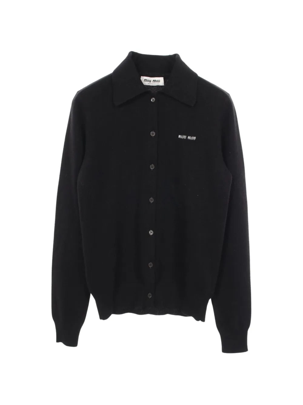 Miu Miu Pre-Owned 2010s logo-detail cashmere cardigan - Schwarz