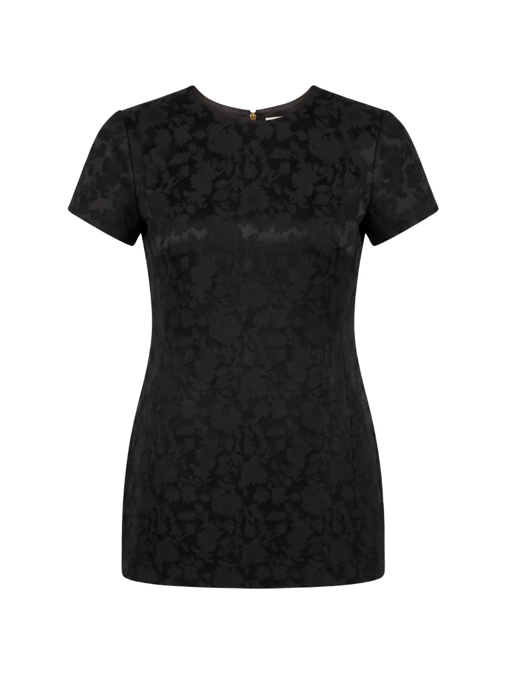 Saint Laurent floral-jacquard silk dress - Nero