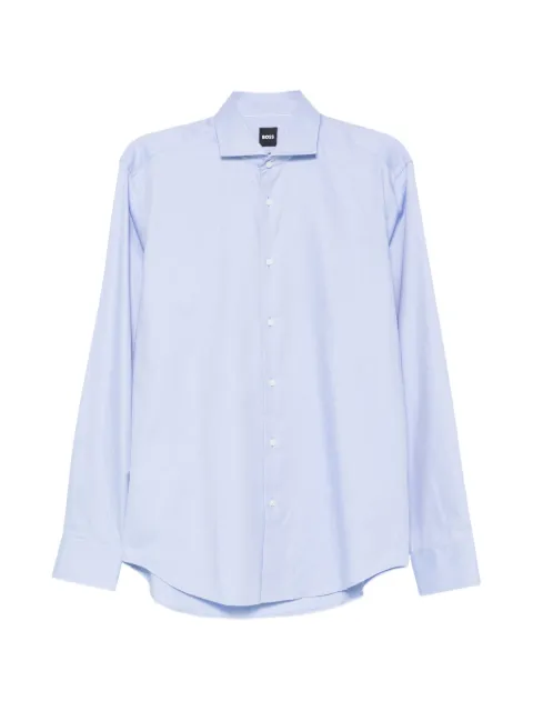BOSS herringbone spread-collar shirt
