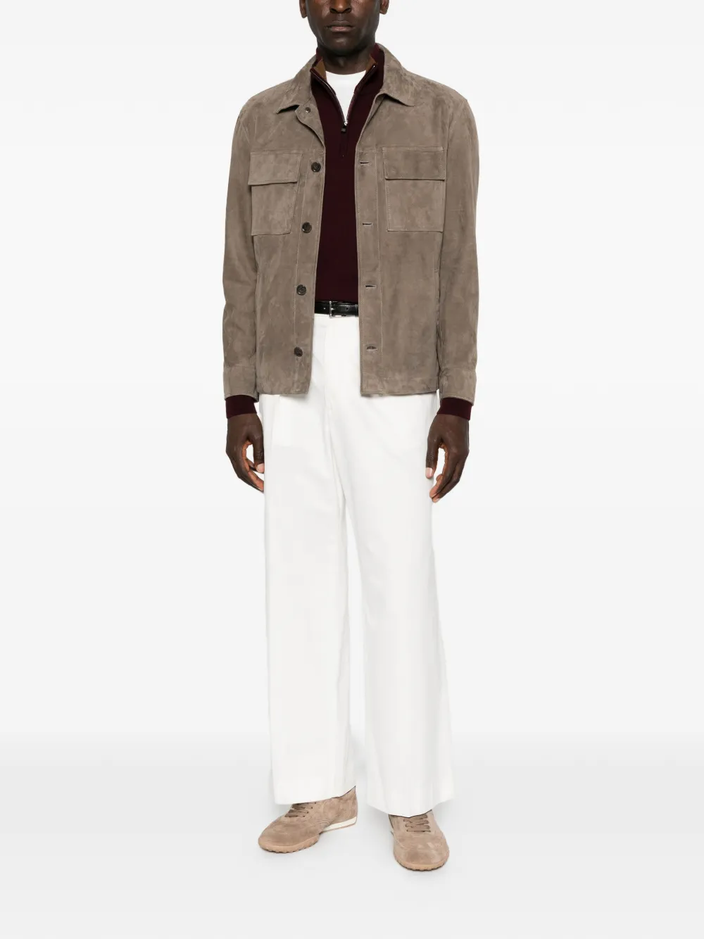 Corneliani quarter-zip knitted sweater Rood