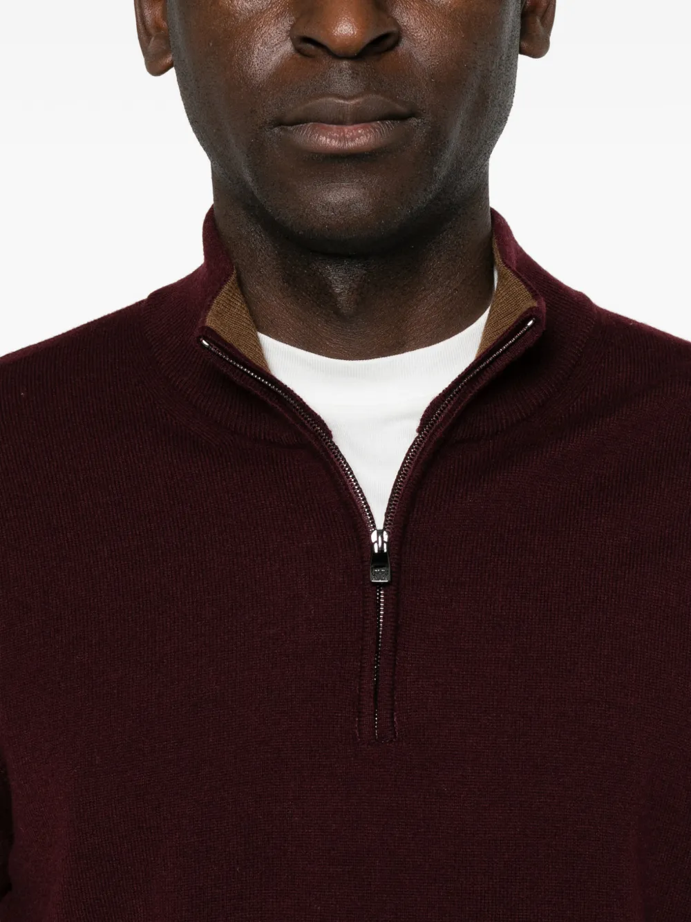 Corneliani quarter-zip knitted sweater Rood