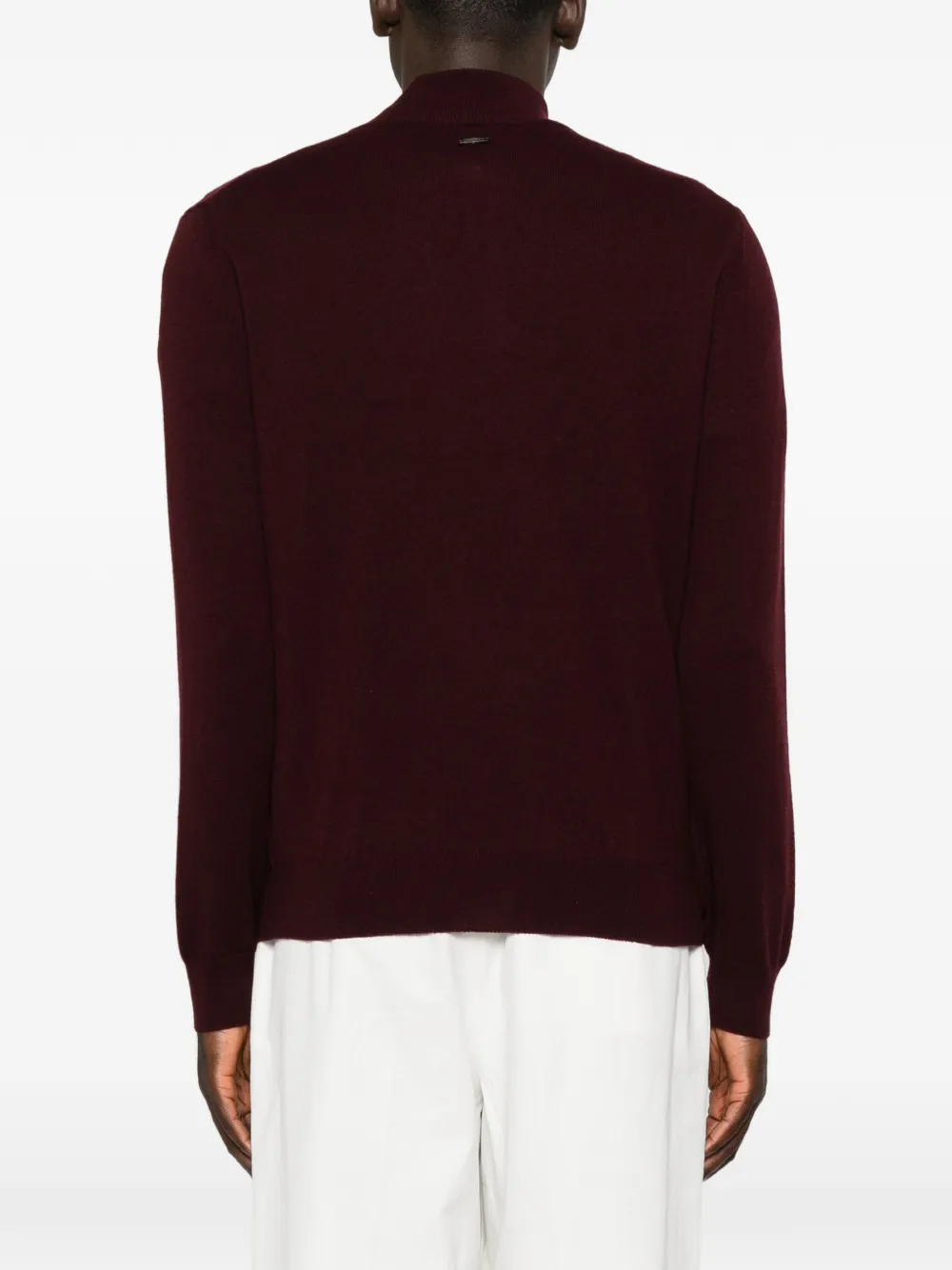 Corneliani quarter-zip knitted sweater Rood