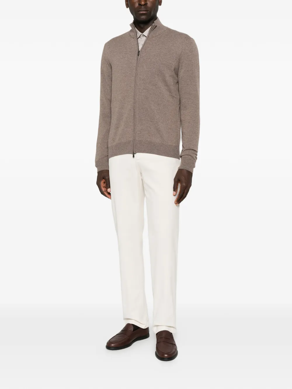 Corneliani Trui met rits Bruin