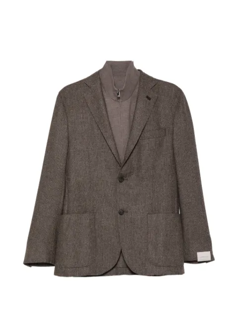 Corneliani herringbone-pattern single-breasted jacket